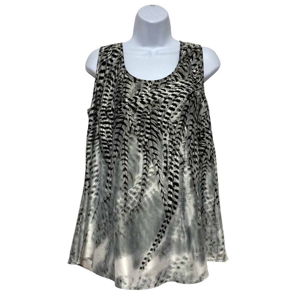Women's Size Medium Pullover Blouse Sleeveless Multi-Color Design By-Creation L